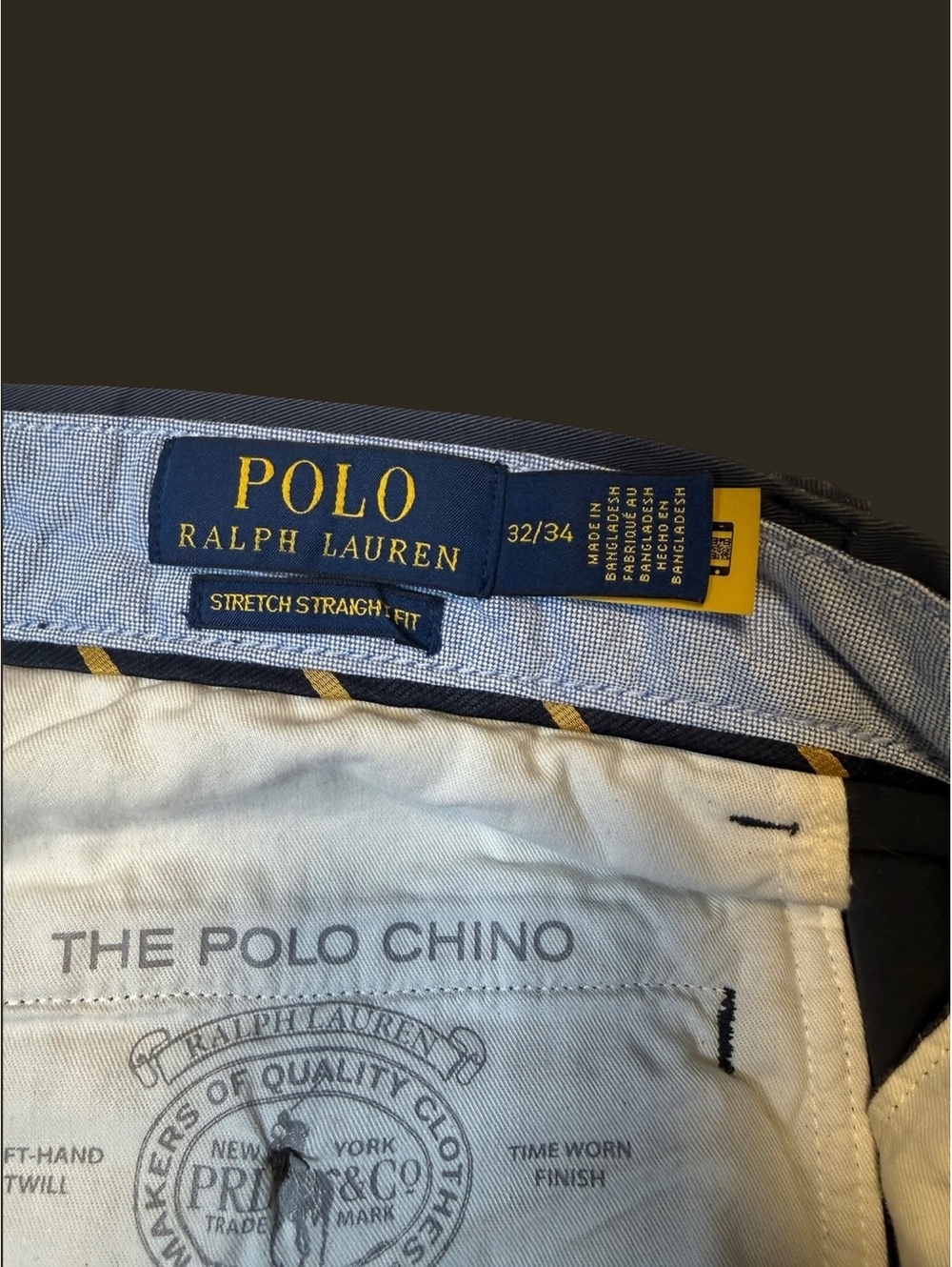 Polo Ralph Lauren Chino Pants Mens 32x34 Blue Khaki Slim Stretch Cotton